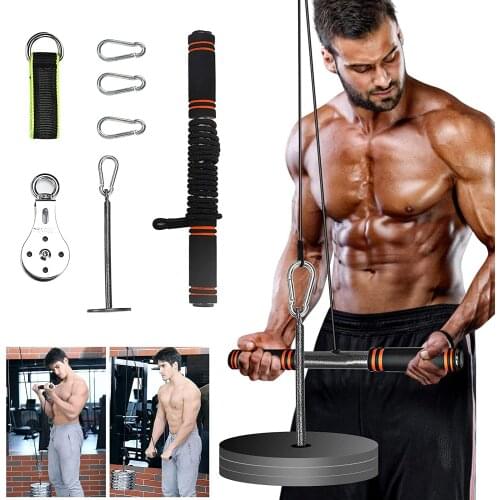 LAT Pull Down Machine Power Tower Adjustable Wrist Roller Trainer Arm Strength Exercise Pulley Cable System home Gym Equipment