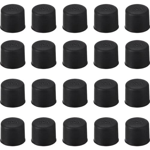 Uxcell 20pcs RCA Female Connector Socket Jack Plug Protector Cap Cover Black for DVD Amplifier AV Receiver Dust Proof