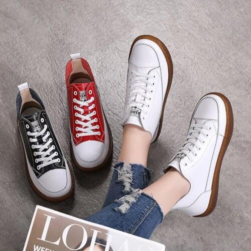 21Spring Womens Color-blocking Lace-Up Soft-soled Short Boots Korean Style Single Shoes Flats Ladies Loafers Zapatos De Mujer