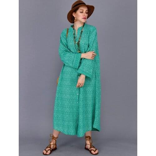 Minimalist Patterned Long Summer And Spring Shirt Dress 2021 New Fashion Womens Clothing Collections 3 Different Color Options