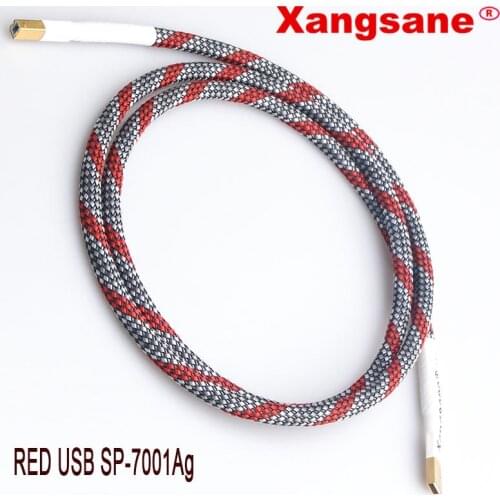 Xangsane single crystal copper silver-plated USB sound card line DAC data line square mouth A-B fever audio cable