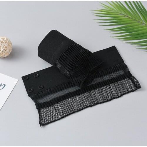 1 Pair Girl Fake Sleeves for Women Black White Sweater Lace Floral Embroidery Pleated Wrist Warmers Fake Cuff Ladies False Cuffs