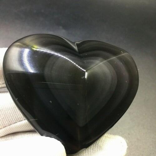 100g Beautiful heart shape Natural crystal rainbow eye obsidian