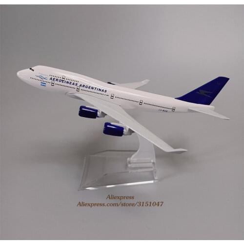 Alloy Metal Aerolineas Argentinas B747 Airlines Airplane Model Boeing 747 Airways Plane Model Stand Aircraft Kids Gifts 16cm