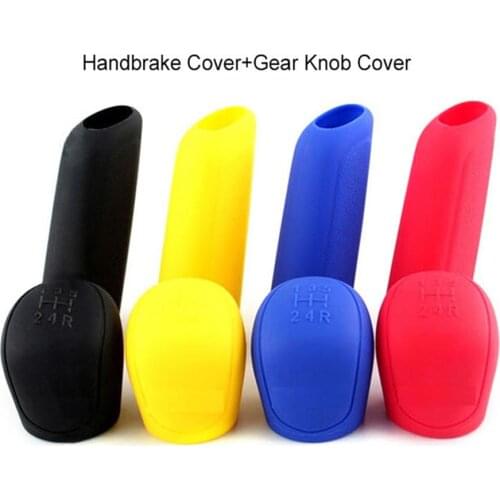 2PCS Car Stalls Silicone Grips Handbrake Cover Durable Colorful Decor Car Pendant Stalls Cover Eco-friendly For Ford Universal