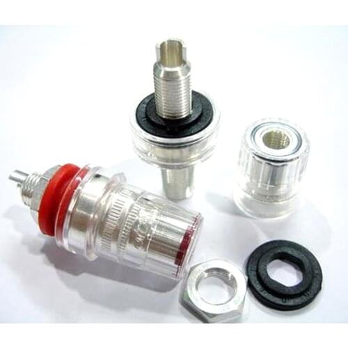 HIFI 4pcs Silver plated Speaker Terminal Binding post hifi Amplifier CD DVD player speaker teriminal Plug