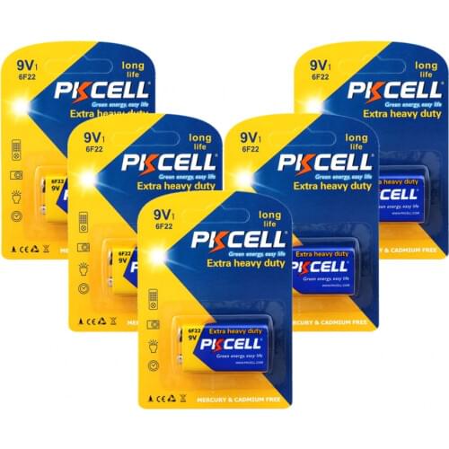 8pcs 9V thermometer battery 6F22 6LR61 MN1604 PP3 Heavy Duty Cell Battery Batteries Single-use Carbon Zinc Batteries