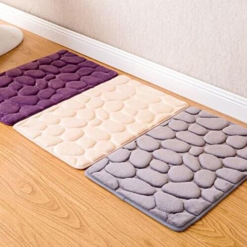 Free shipping Absorbent Non-slip Cobblestone Rug Kitchen Bathroom Mat Door Mat Carpet Home Decor
