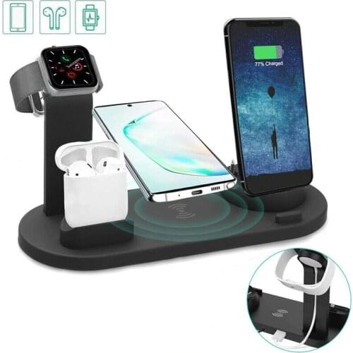 3in1 Qi Wireless Charger Fast Charging Dock Stand ForApple Watch foriPhone Fast Charging Stand