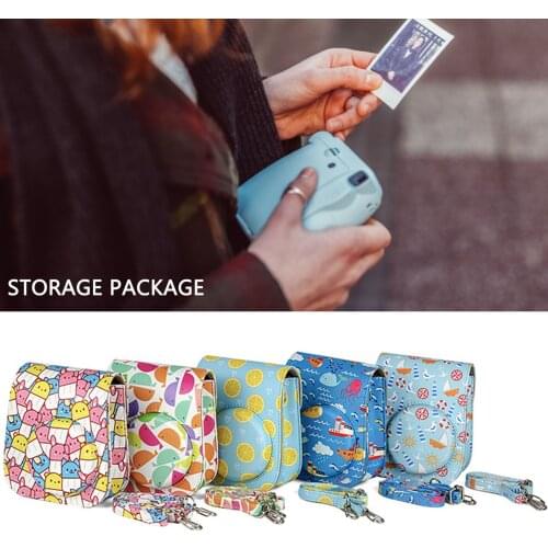 PU Leather Bag Case Cover For Fujifilm Instax Mini11 Camera Pouch Bag With Shoulder Strap For Instax Mini11 Instant Film Camera