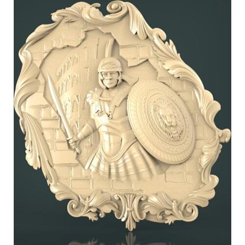 Decor 3d Relief Painting Warrior STL Model for CNC Router 3D Printer Artcam Aspire Bas Relief