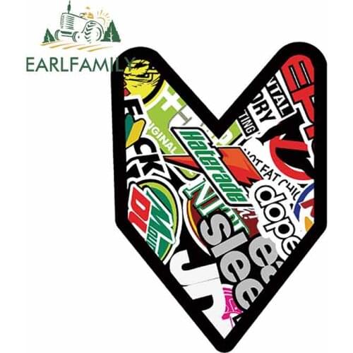 EARLFAMILY 13cm x 9.3cm Funny Graphics Car Stickers and Decals Vinyl Motorcycle Helmet Surfboard Laptop Auto Car Wrap