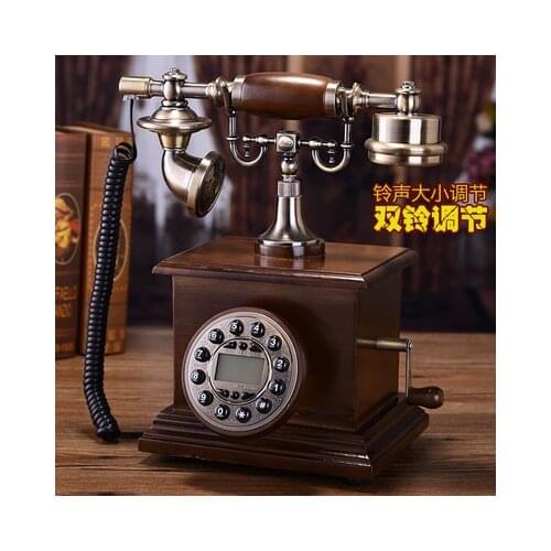 European Garden telephone Decoration home art fitted Redial vintage phone Solid wood european-style antique telephone when home