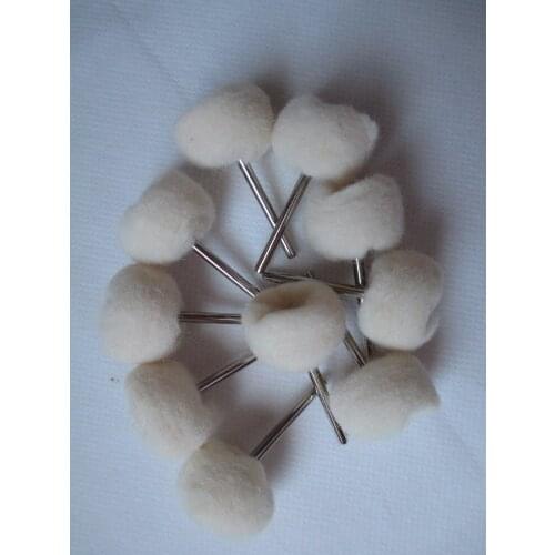 Fixmee 100pcs 24mm Head Diameter Cashmere Grinding Head With Handle Wool Wheel Wood Polishing Cleaner Grinding Tools "