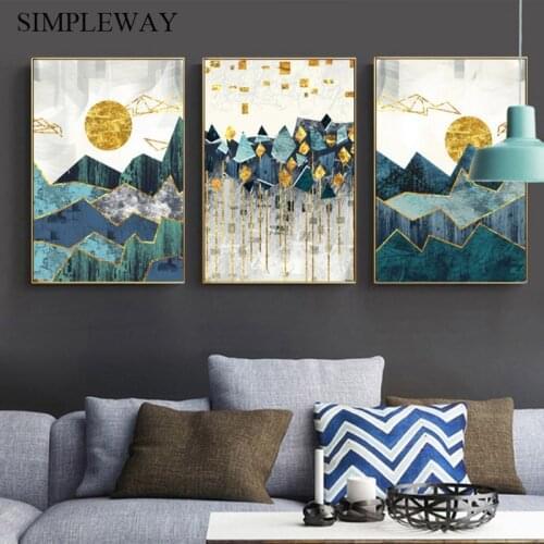 Mountain Geometric Abstract Poster Modern Style Canvas Print Wall Painting Contemporary Art Nordic Decoration Picture Home Decor
