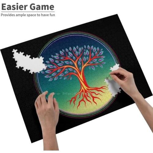 Ground Yourself Chakra Zen Tree 300 500 1000 Pcs Jigsaw Puzzle For Adult Kids Game Toy Gift Tree Vibrant Bright Calm Grounding