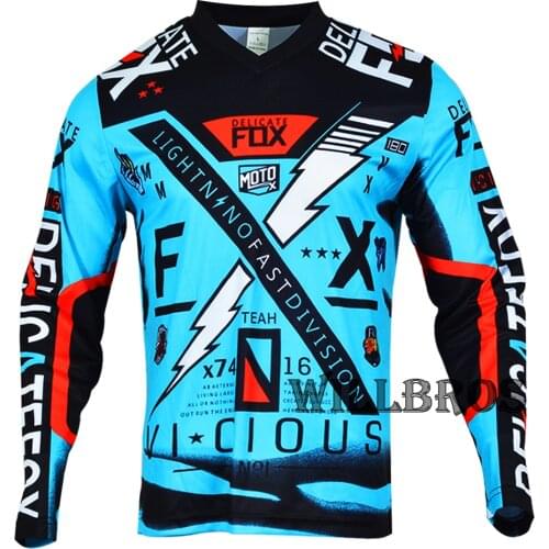 Delicate Fox 180 Vicious Jersey Mountain Bicycle Offroad T-shirt Motorbike Motocross Street Moto Summer Long Sleeve