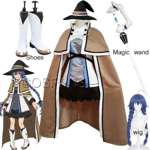 Anime Mushoku Tensei Jobless Reincarnation Roxy Migurdia Cosplay Costume Halloween women men Cosplay costume wig shoes and props