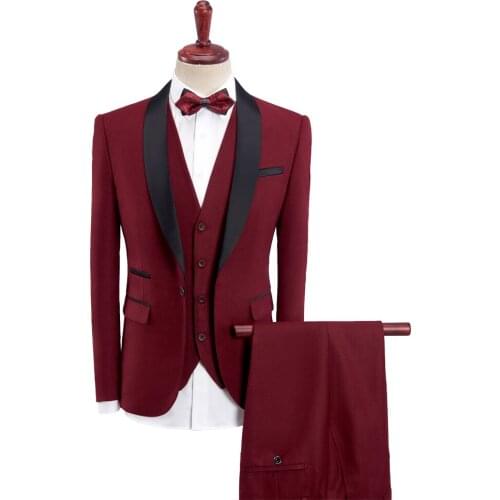 Suit + vest + pants) Classic Men Suits for Wedding Elegant 3 Piece Mens Formal Suits Set Gentleman Mens Dress Suits