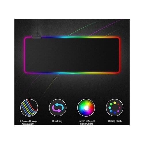 High Quality LED illuminated mouse pad 15colors RGB illuminated gaming mouse pad with 1 / 4Hub interface