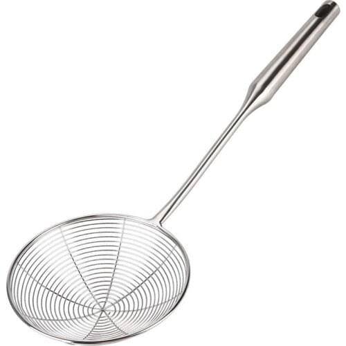 Spider Strainer Skimmer Ladle Stainless Steel Metal Frying Basket with Long Handle Large Spoon