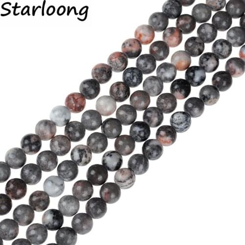 4-12mm Round Natural Stone Beads Pink spotted agates Beads Stone Loose Strand Beads 15" For DIY Bracelet Necklace Jewelry Making