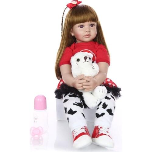 KEIUMI 2019 bebe Reborn Dolls 60cm Lifelike Princess Long Hair Boneca Reborns DIY Toy For Kids Birthday Christams Surprise