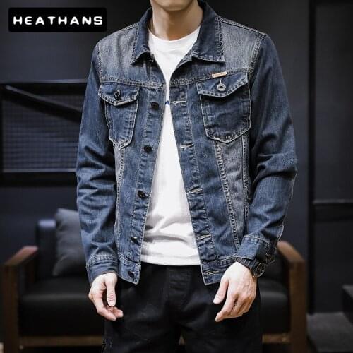 Spring Autumn Mens Korean Denim Jackets Youth Men Fashion Slim Jean Jackets Tops Male Oversize Turn-down Collar Outdoor Clothes