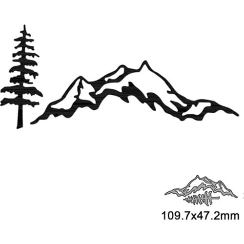 Metal Cutting Dies Cut Die Mold Mountain Scene Tree Decoration Scrapbook Paper Craft Knife Mould Blade Punch Stencils 2021 New