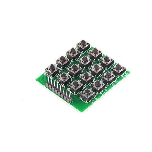 Microswitch Push Button 4X4 Matrix Keyboard 16 Button Microcontroller External Expansion Keyboard Module
