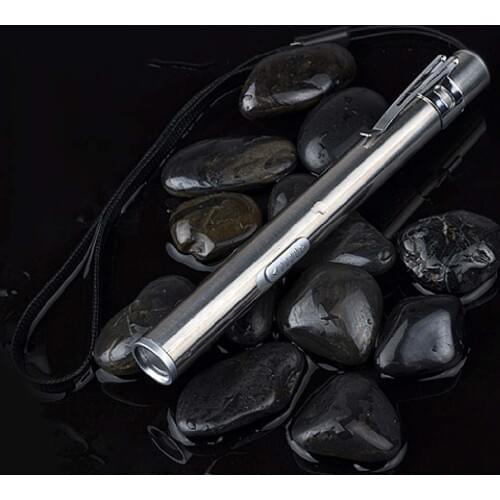 Fashion Portable Mini Pen Flashlight Stainless Steel USB Rechargeable LED Superbright Electric Torch WWO66