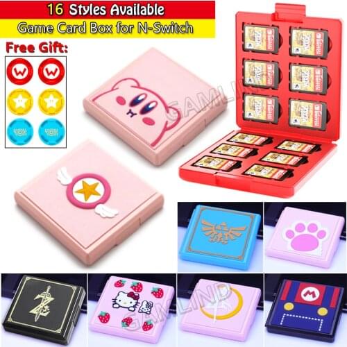 Nintendoswitch Cute Pink Cartoon Anime Game Card Case Animal Crossing SD Cards Cartridge Storage Box for Nintendo Switch/Lite