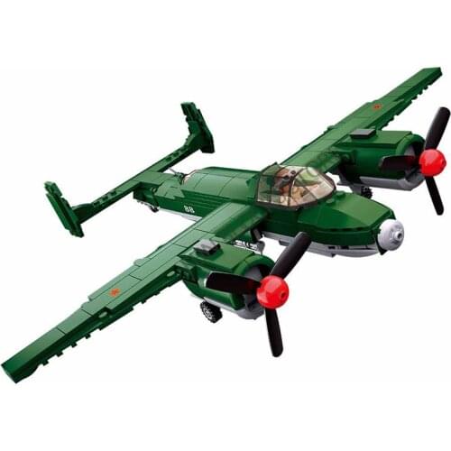 NEW WW2 Air Forces Military Army Soviet Union TU-2 Bomber Fighter Building Blocks Classic Construction Educational Toys For Kids
