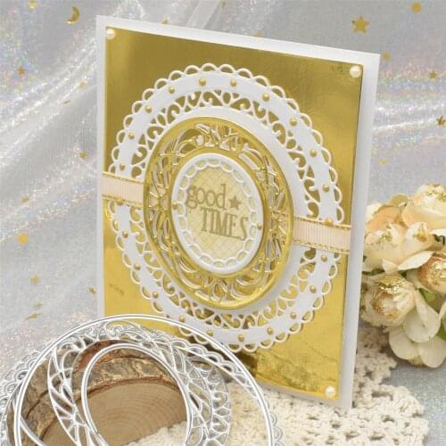 New Oval Background Frame Embossing Dies Metal Cutting Dies for Scrapbooking Album Paper DIY Cards Making Craft