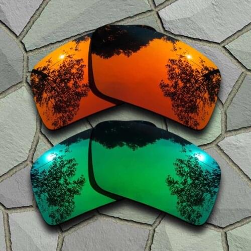 Red Orange&Jade Green Sunglasses Polarized Replacement Lenses for Oakley Eyepatch 2