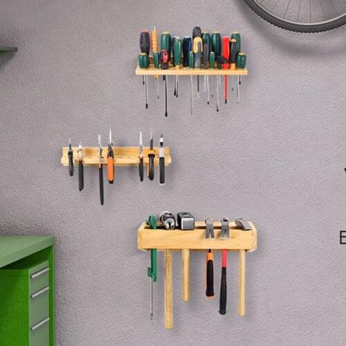 Tool Storage Organizer Screwdriver Organizer, Pliers Organizer Hammer Rack, Wall Mounted Wooden Tool Holders Organizers 3pcs/Set