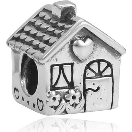 Popular Exquisite DIY European Beads Lovely House Flower Big Hole Charms Fit Original Bracelets Bangles Precious Gifts New Style