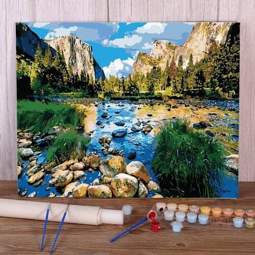 Nature Landscape Coloring By Numbers Painting Set Oil Paints 50*70 Painting On Canvas New Design Crafts Adults Drawing