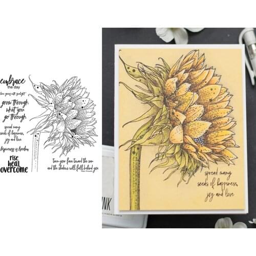 Face the Sun Sunflower Clear Stamps For DIY Scrapbooking Handcraft Paper Cards Transparent Stempels Silicone Seal New 2020 Stamp