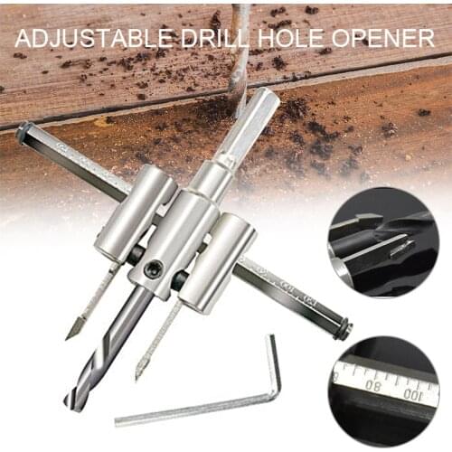 Adjustable Drill Bit Woodworking Hole Opener Metal Wood Circle Hole Saw Drill Bit Cutter LB88
