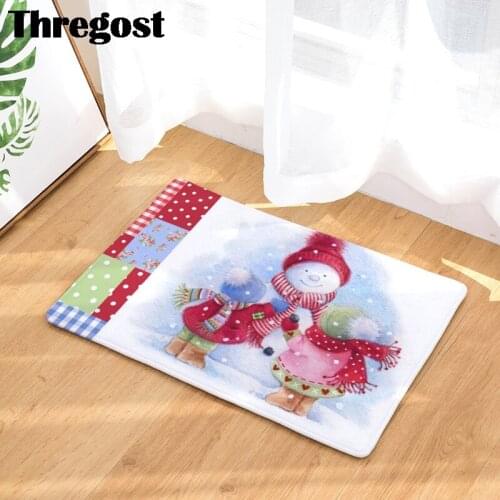 Merry Christmas Door Mat Rug for Living Room Bedroom Thick Floor Mats Home Welcome Rug Cartoom Printed 3D Indoor Carpet