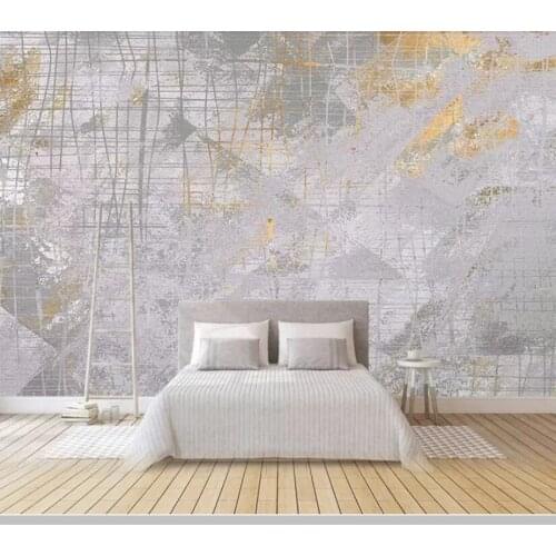 Modern gold foil art abstract lines geometric 3d wallpaper,living room sofa TV wall bedroom wall papers home decor bar mural