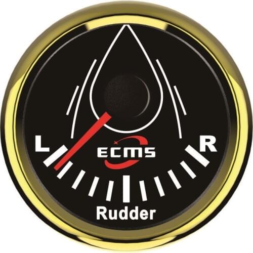 Boat Rudder Angle Indicator 0-1K Ohms 52mm 316L Gold Black With Sending Unit 900-00198