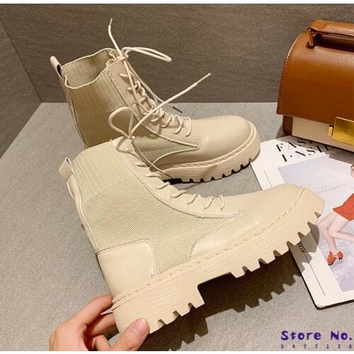 Ankle Boots For Women 2021 Autumn Motorcycle Boots Thick Heel PlatfoAnkle Brm Shoes Woman Slip On Round Toe Fashion Boots