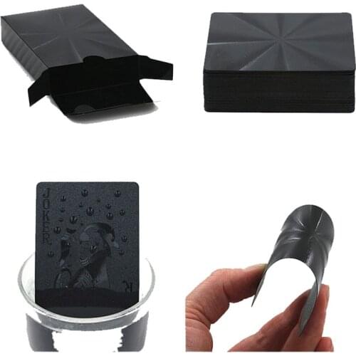 Golden Poker Waterproof Black Plastic Playing Cards Collection Black Diamond Poker Cards Creative Gift Standard Playing Cards
