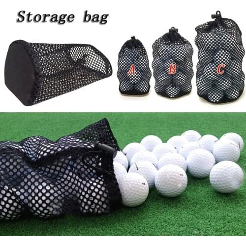 1pc Black Golf Bags Mesh Net Nylon Bag Golf Tennis Ball Carrying Drawstring Pouch Storage Bag Golf Accessories #W5