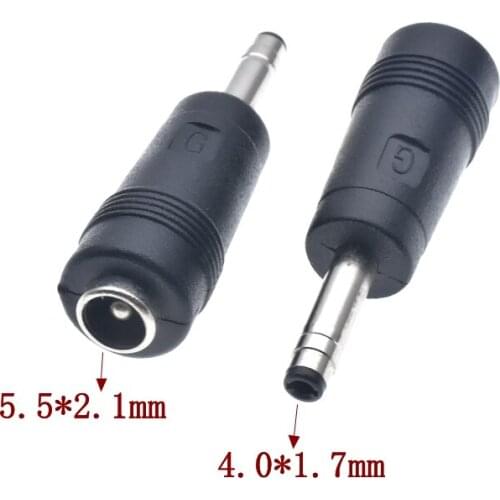 10Pcs 5.5*2.1mm Female to 4.0*1.7mm Male DC Power Adapter Plug Connector Dc Jack Tip 5.5x2.1 to 4.0x1.7 for Lenovo Laptop