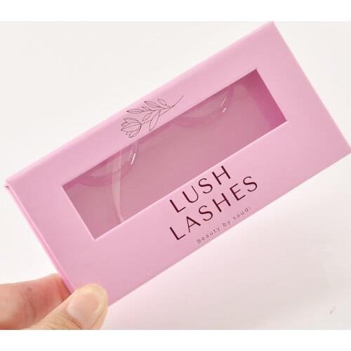 100/pack Wholesale Eyelash Packaging Box Lash Boxes Custom Logo Faux Cils Mink Lashes Package Storage Makeup Pink Cases Vendors