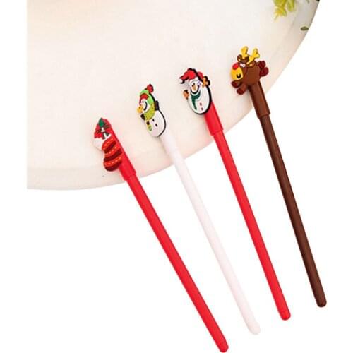 4pcs/lot Cute Christmas Series Gel Pen Promotional Gift Stationery Writing Black Ink 0.38mm Pen