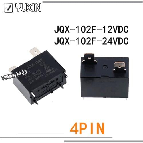 5PCS/LOT 100%Original&New Relay HF102F JQX-102F-12VDC JQX-102F-24VDCA JQX-102F 12VDC JQX 102F 24VDC 12V 24V 4PIN 20A